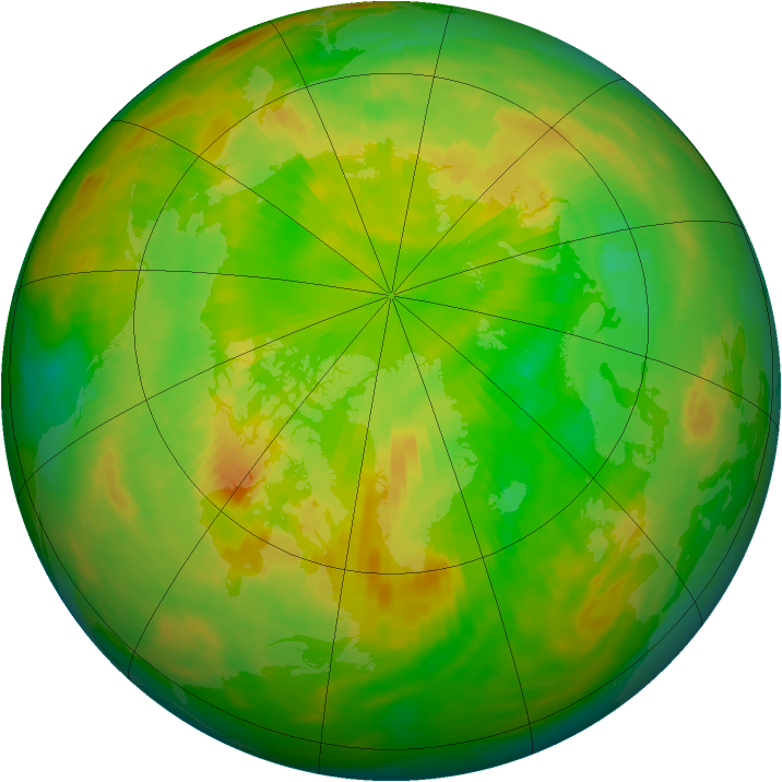 Arctic ozone map for 30 May 1992